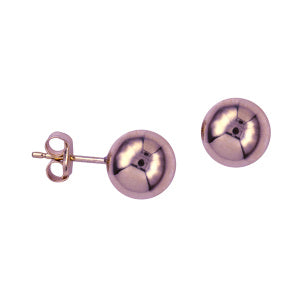 9CT ROSE GOLD 8MM BALL STUD EARRINGS