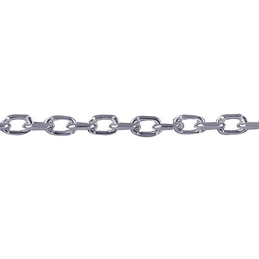 STERLING SILVER DIAMOND CUT CABLE CHAIN 40-45CM