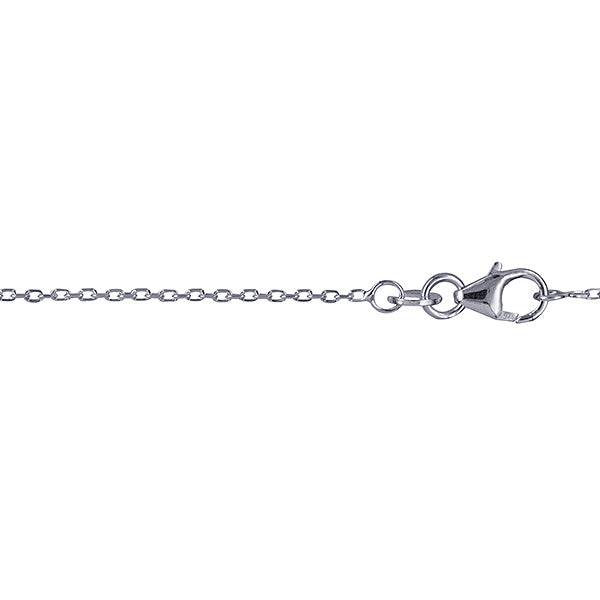 STERLING SILVER DIAMOND CUT 40-45CM X 1MM WIDE CABLE CHAIN