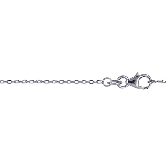 STERLING SILVER DIAMOND CUT 40-45CM X 1MM WIDE CABLE CHAIN