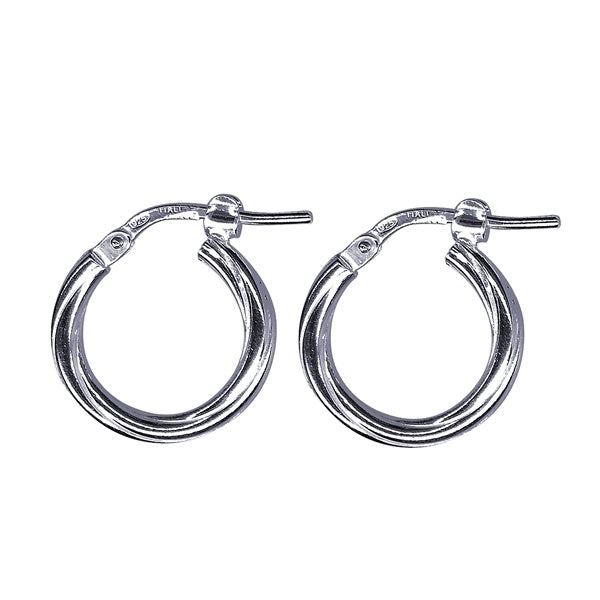 STERLING SILVER 10MM TWIST HOOP EARRINGS