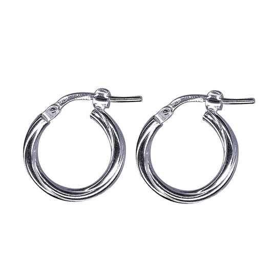 STERLING SILVER 10MM TWIST HOOP EARRINGS