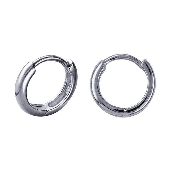 STERLING SILVER ROUND PROFILE HUGGIE EARRINGS